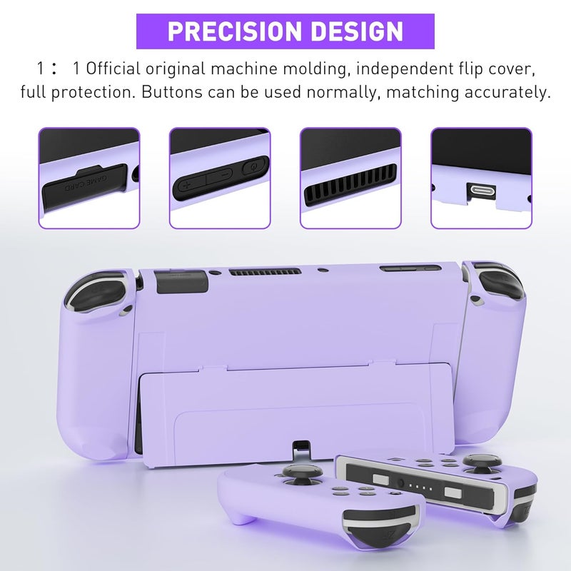 FANPL [Improved Version] Dockable Case for Nintendo Switch OLED 2021, Protective Case Cover for Switch OLED and Joy Con Controller - Strong and Durable, Not Easy to Fall Off (Purple) - Image 4